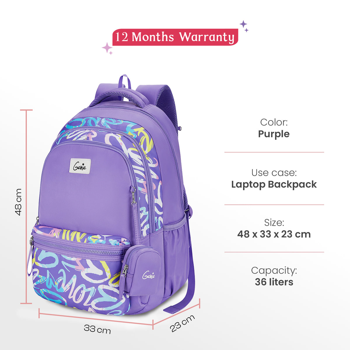 Vera 36L Purple Laptop Backpack