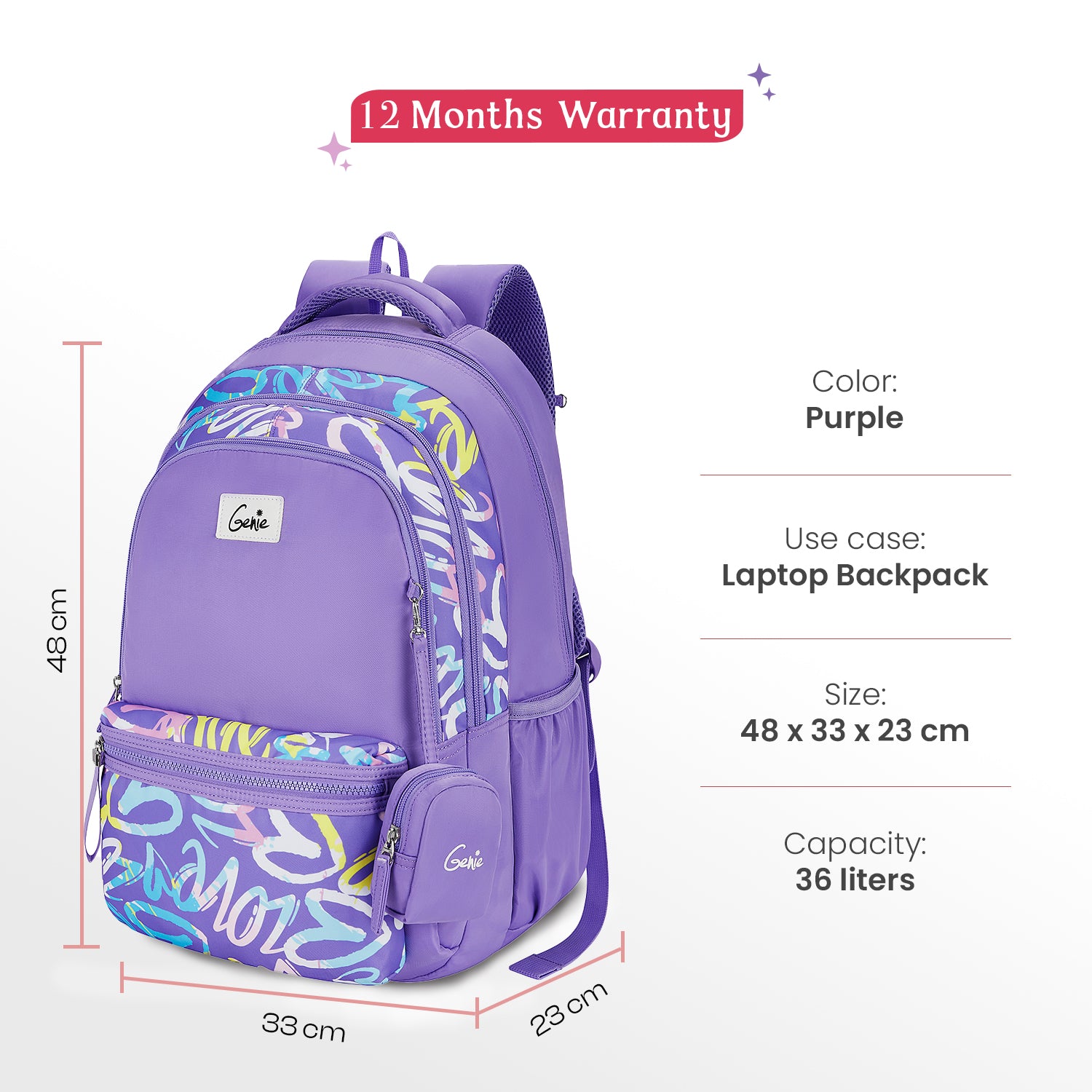 Vera 36L Purple Laptop Backpack