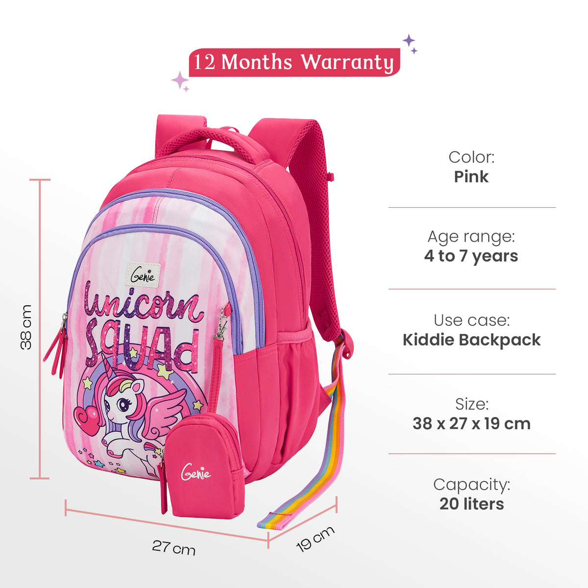 Unicornsquad Small Backpack for Kids - Pink