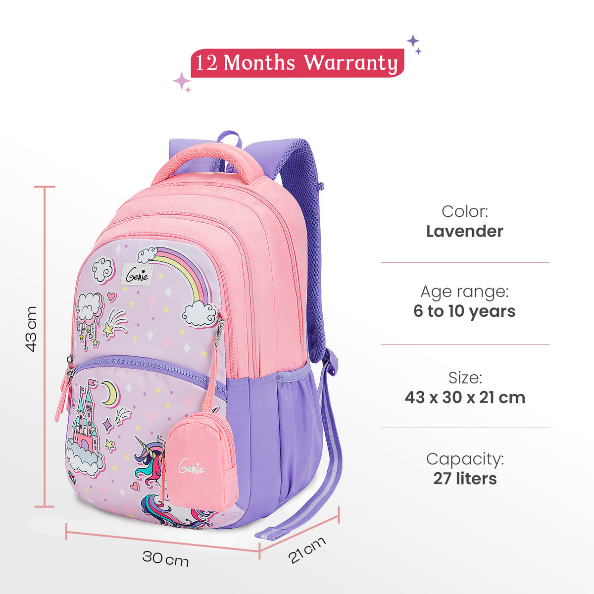 Stardew 27L Lavender School Backpack