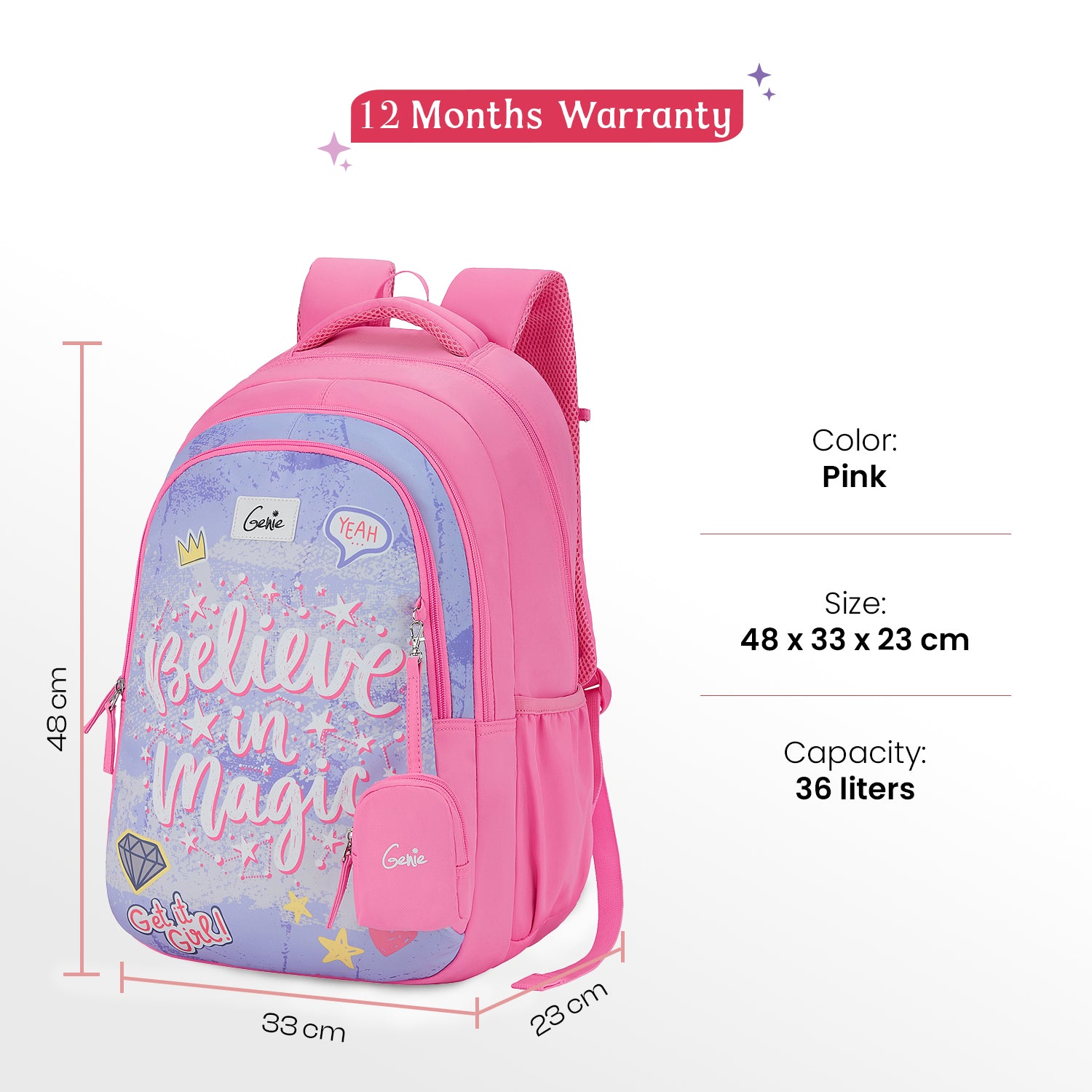 Magic 36L Pink School Backpack