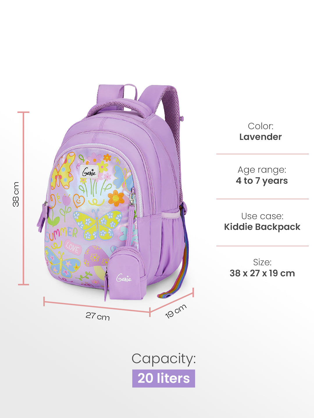 dot genie mini backpack Buy Genie Doddle 20L Lavender School Backpack Online