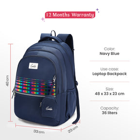 Celeste 36L Navy Blue Laptop Backpack