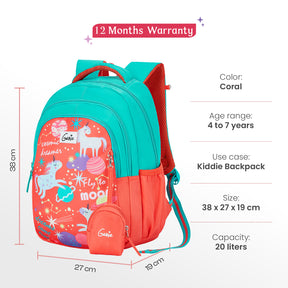 Unicornstar Small Backpack for Kids - Coral