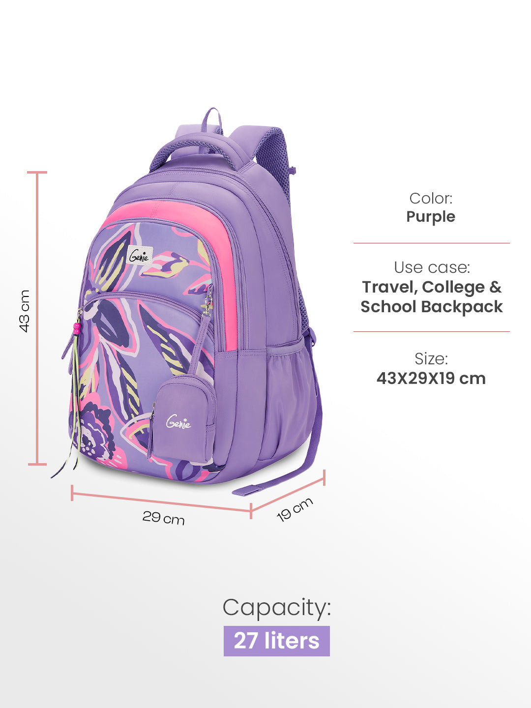 Enchant 27L School Backpack - Purple