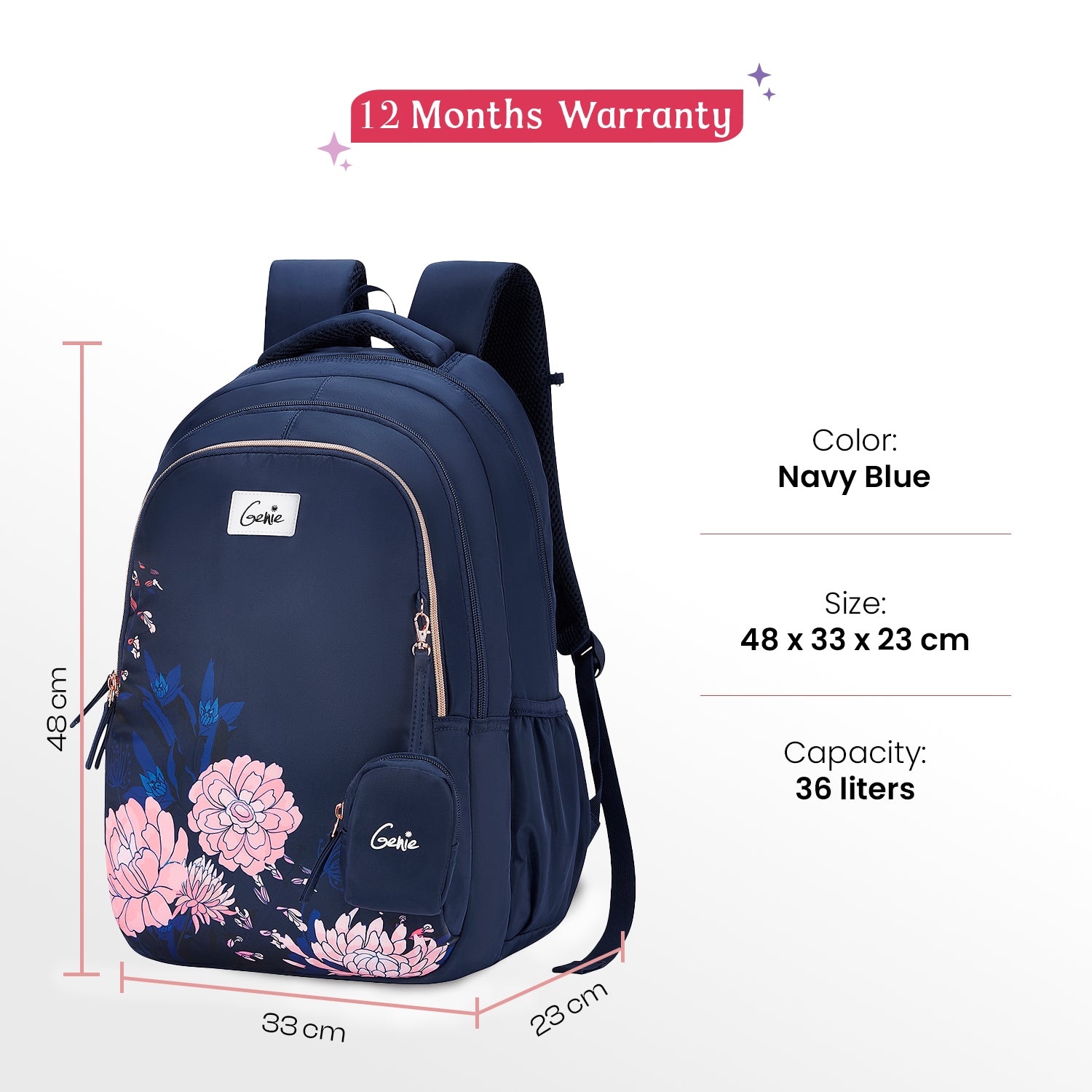 Lovelace 36L Navy Blue School Backpack