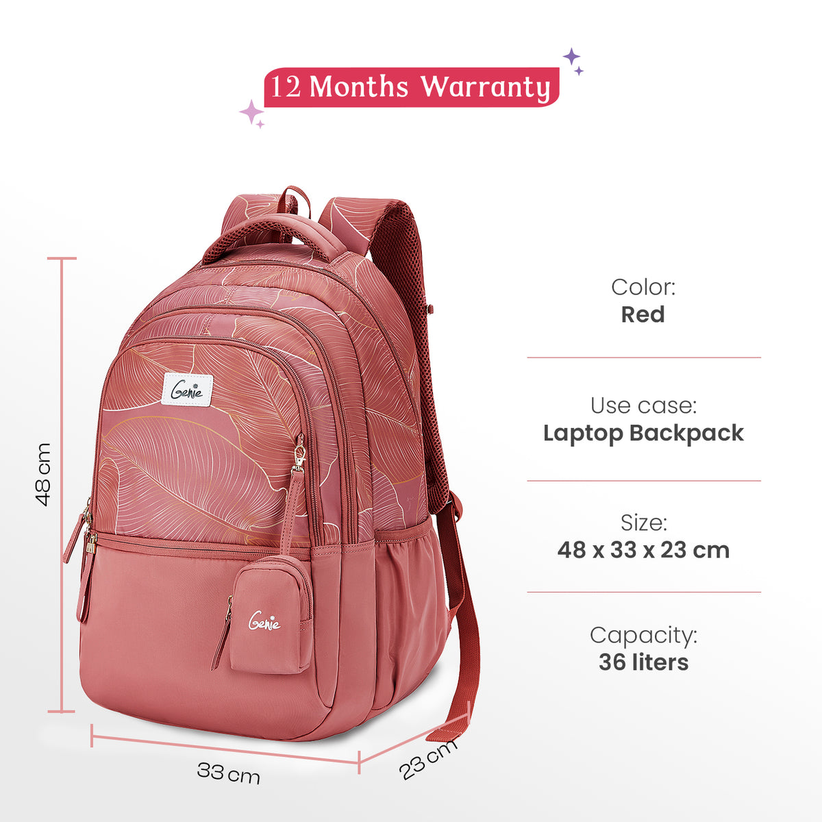 Stardust 36L Red Laptop Backpack