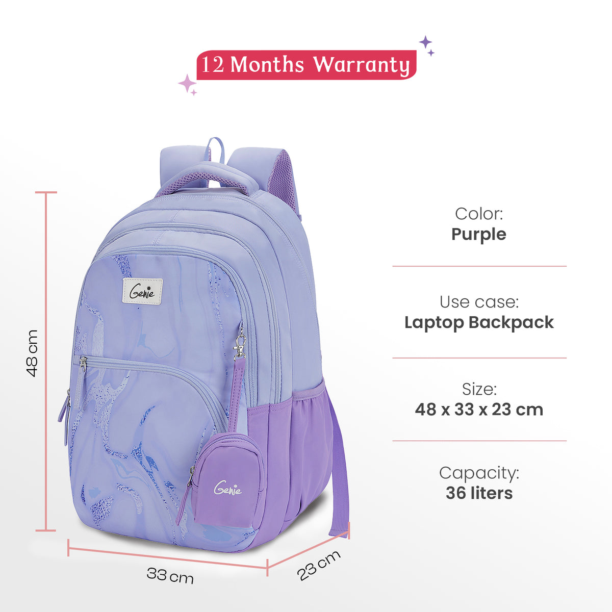 Valyria 36L Purple Laptop Backpack