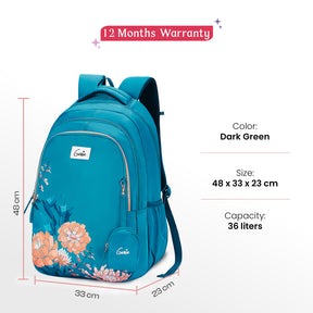 Lovelace 36L Dark Green School Backpack