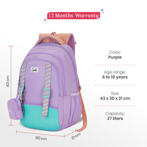 Gemini 27L Purple School Backpack