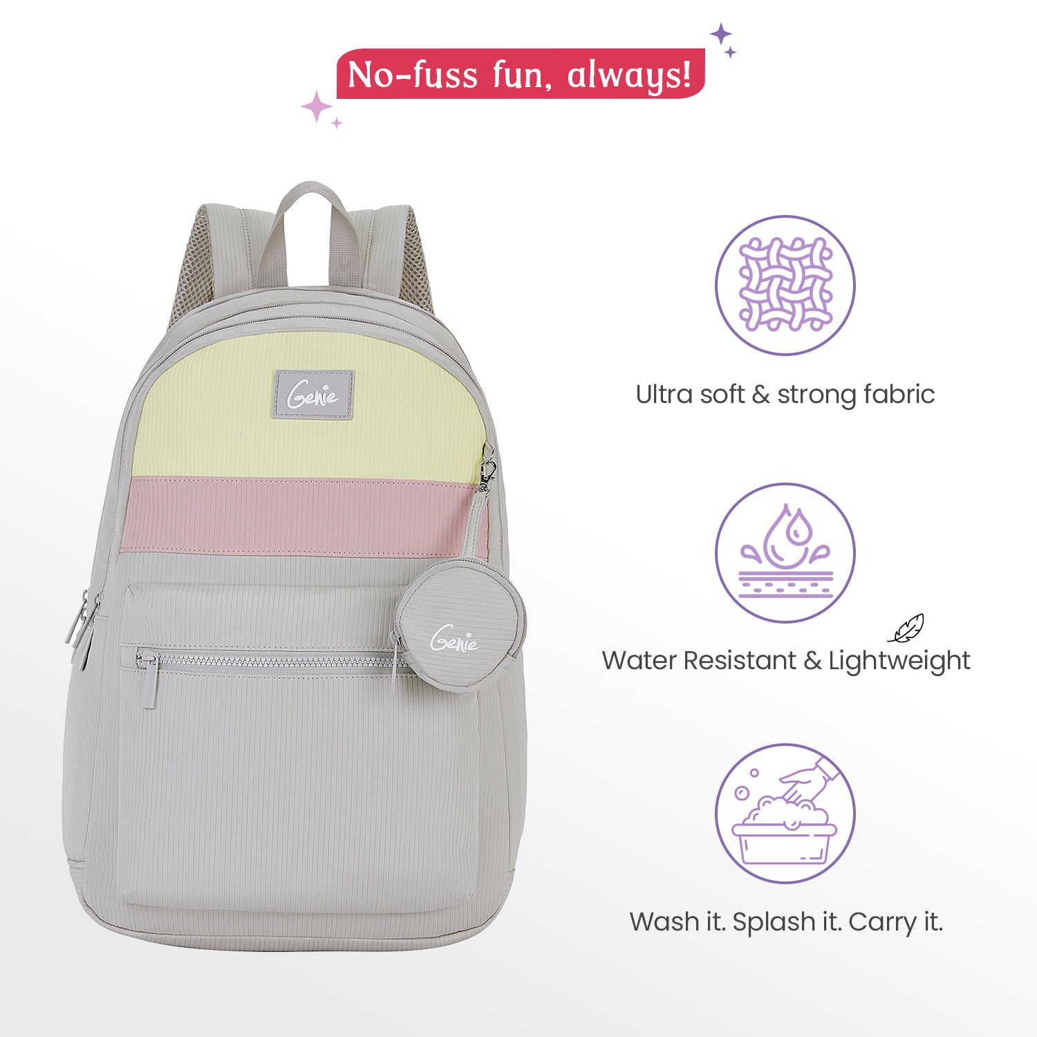 Essence 28L Grey Laptop Backpack With Raincover