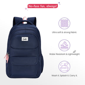 Angela 36L Navy Blue Laptop Backpack With Raincover