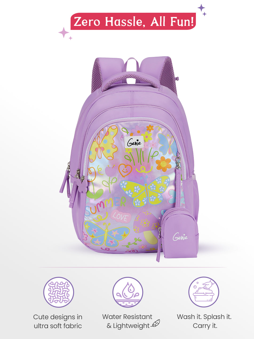dot genie the mini backpack Buy Genie Doddle 20L Lavender School Backpack Online