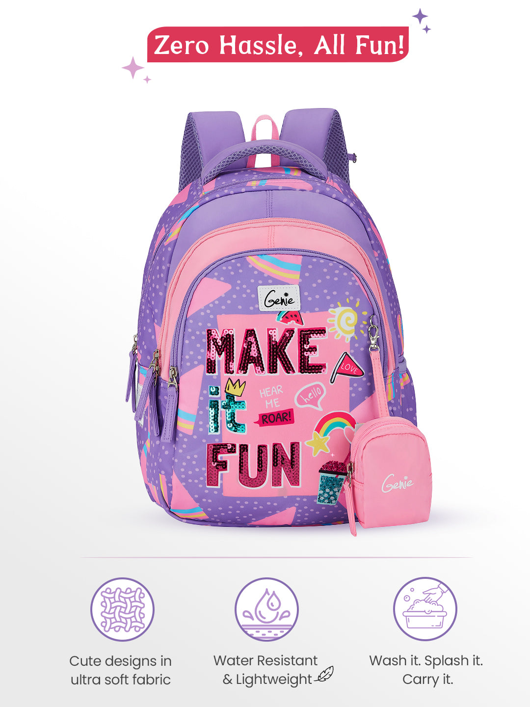 Fun pop Small Backpack for Kids - Purple