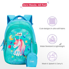 Unicorndream Small Backpack for Kids - Green