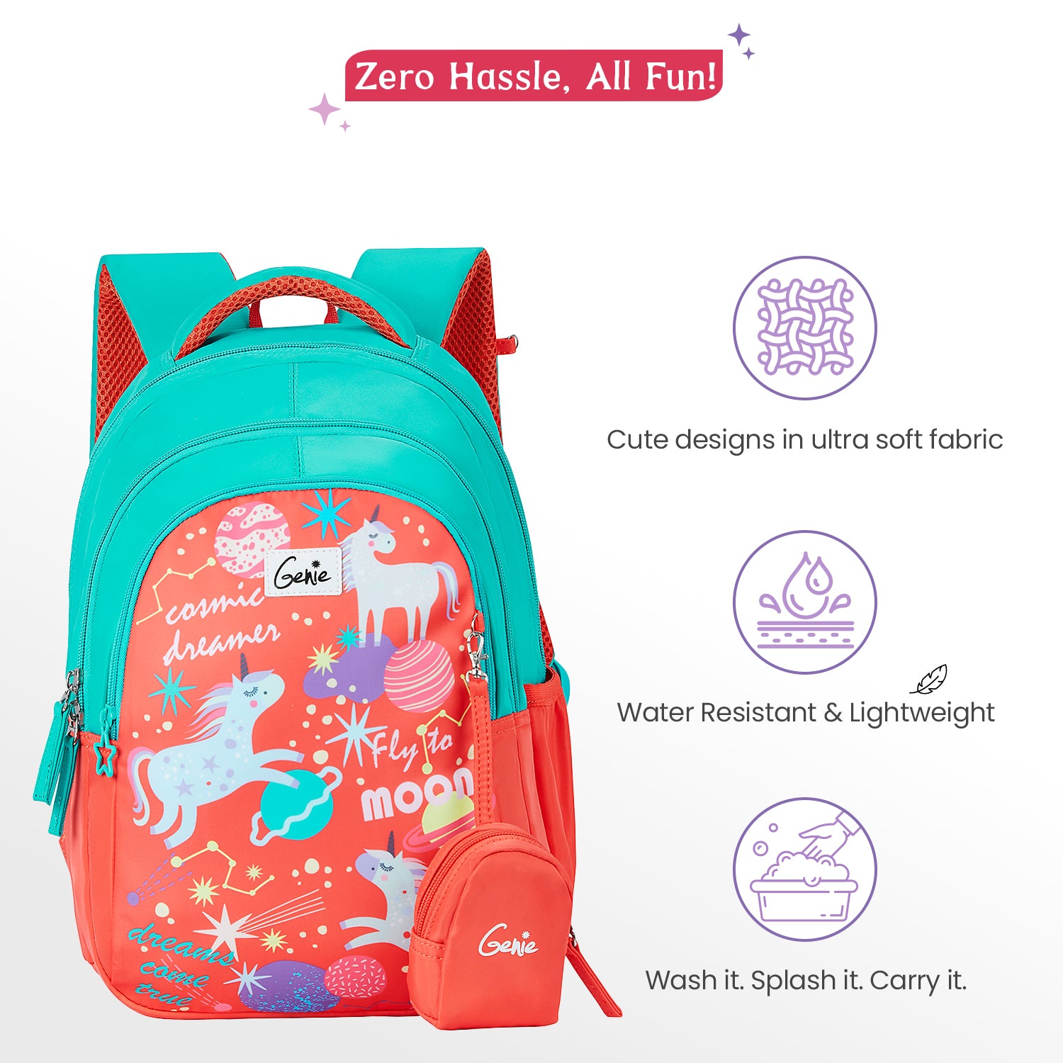 Unicornstar Small Backpack for Kids - Coral