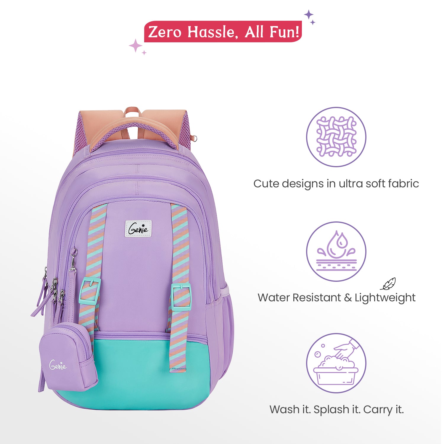 Gemini 27L Purple School Backpack