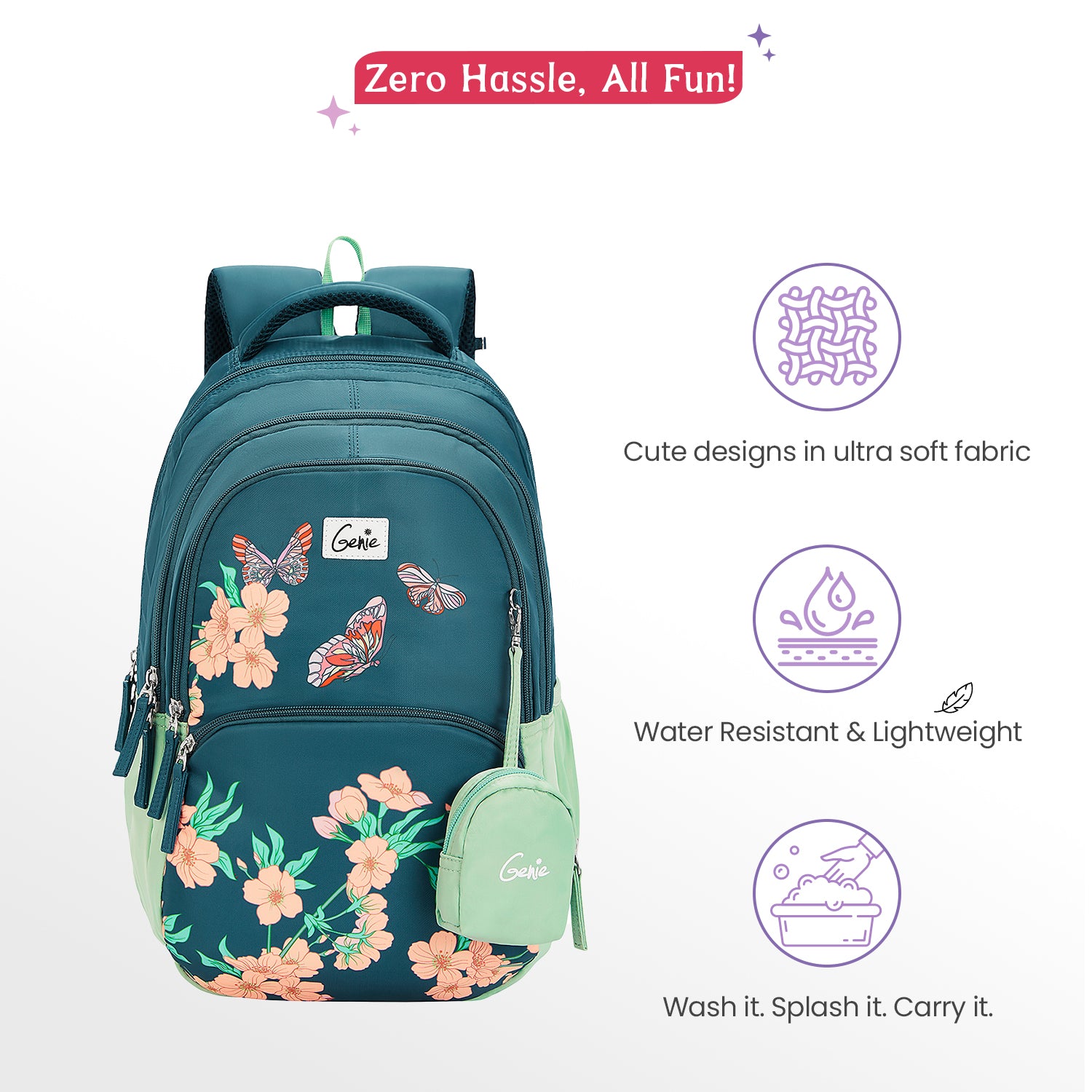 Lilac 27L Dark Green School Backpack