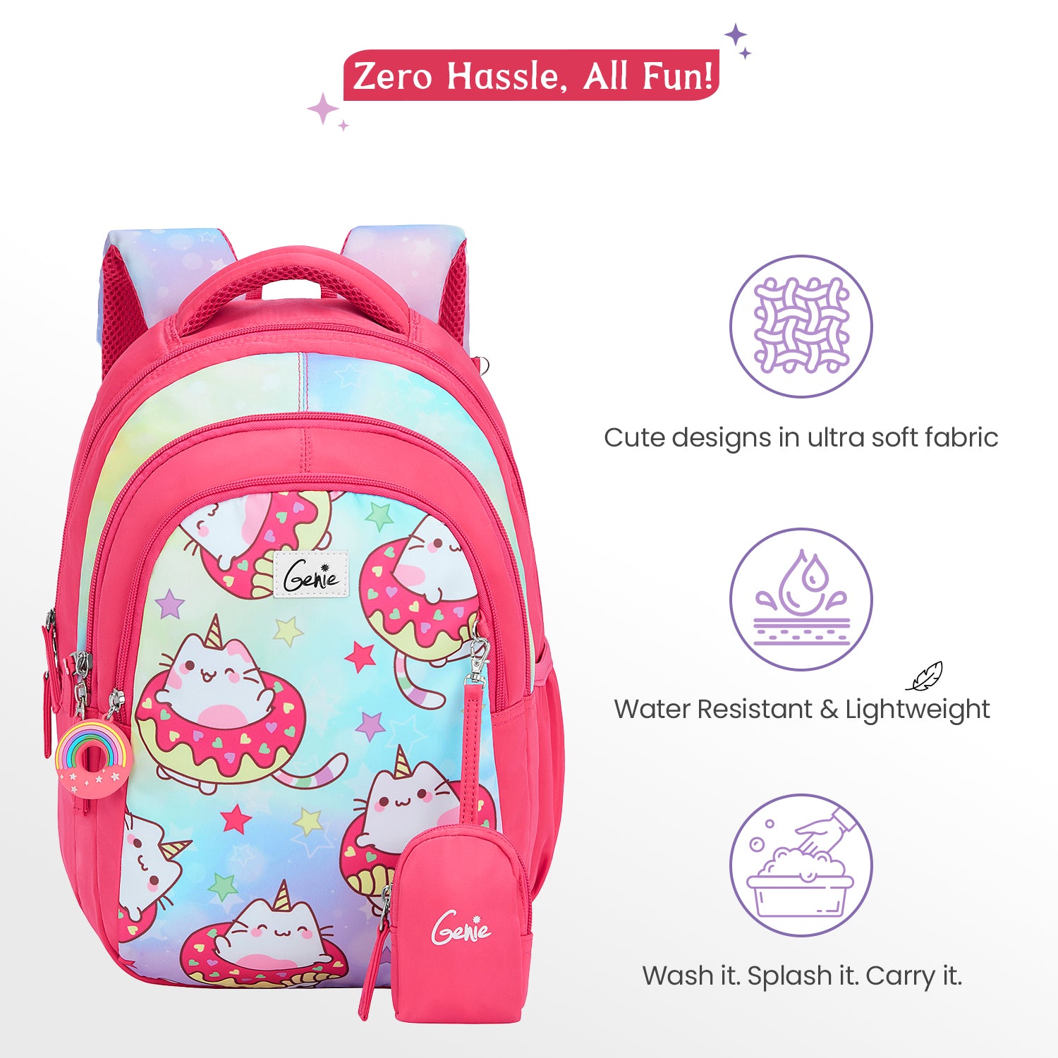 Caticorn Small Backpack for Kids - Pink