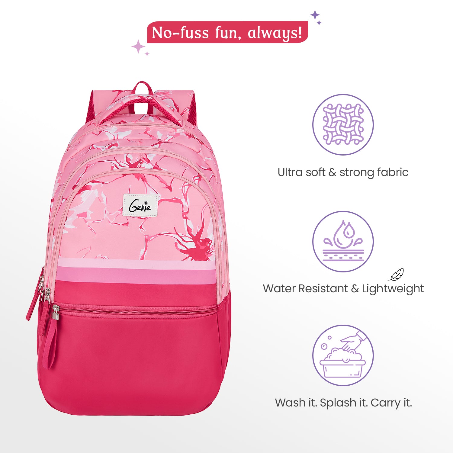 Fifi 36L Pink Laptop Backpack With Raincover