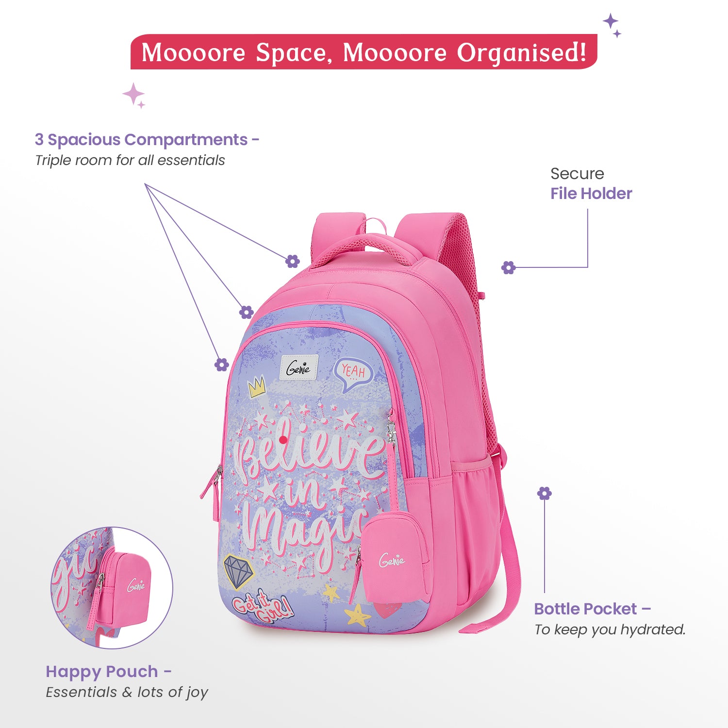 Magic 36L Pink School Backpack