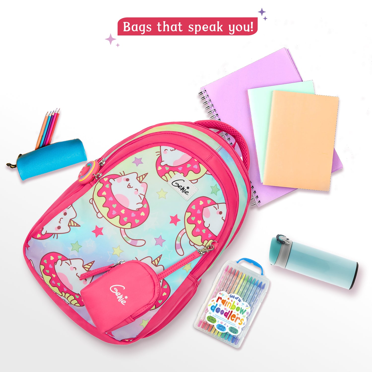 Caticorn Small Backpack for Kids - Pink