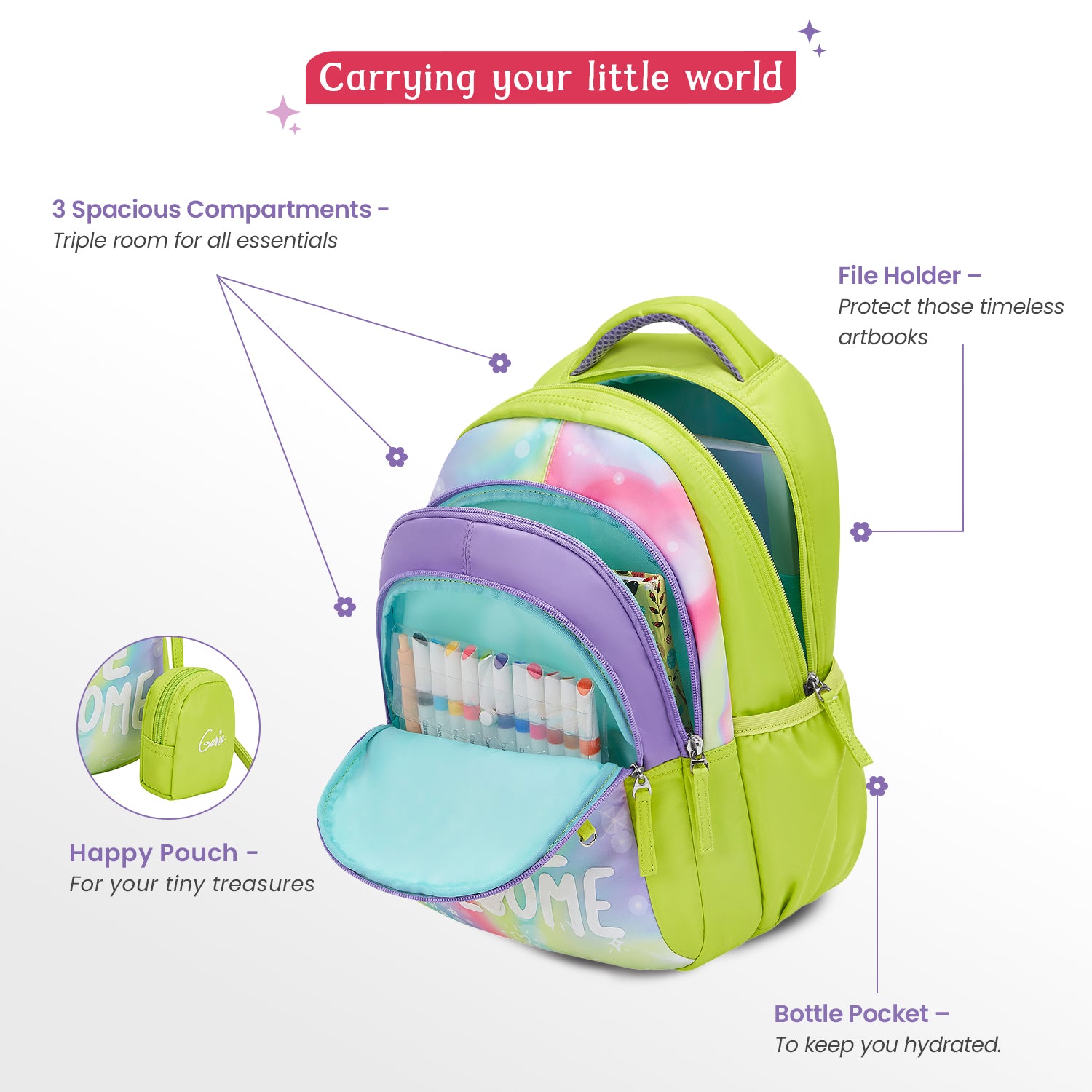 Awesome Small Backpack for Kids - Green