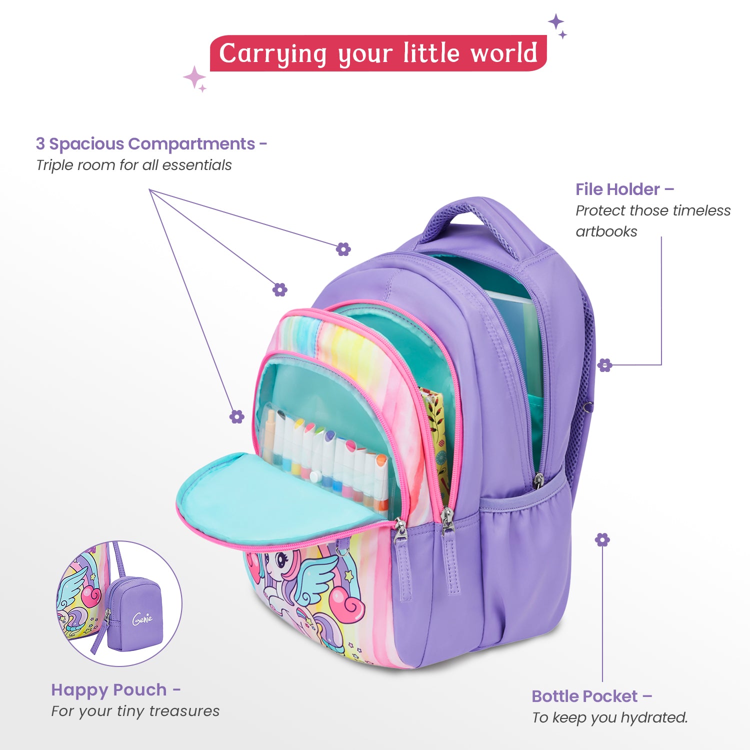 Unicornsquad Small Backpack for Kids - Lavender