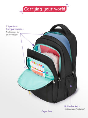 Cluster 27L School Backpack - Black