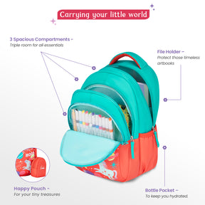 Unicornstar Small Backpack for Kids - Coral