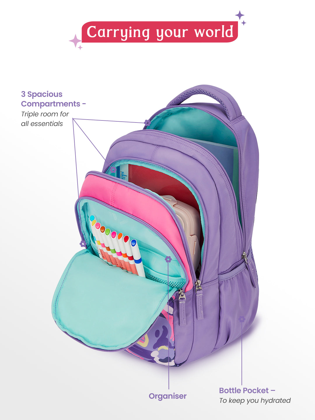 Enchant 27L School Backpack - Purple