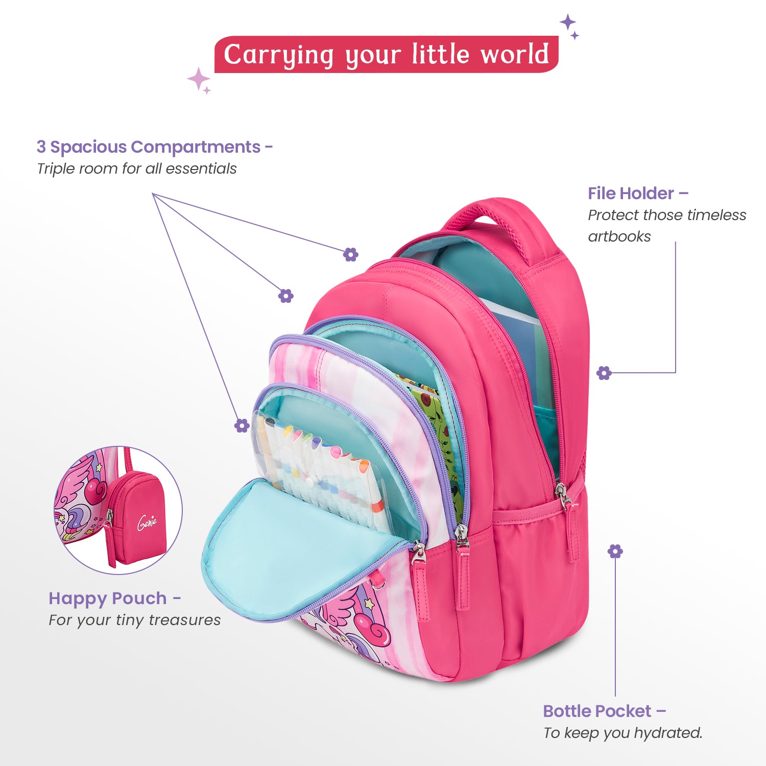 Unicornsquad Small Backpack for Kids - Pink