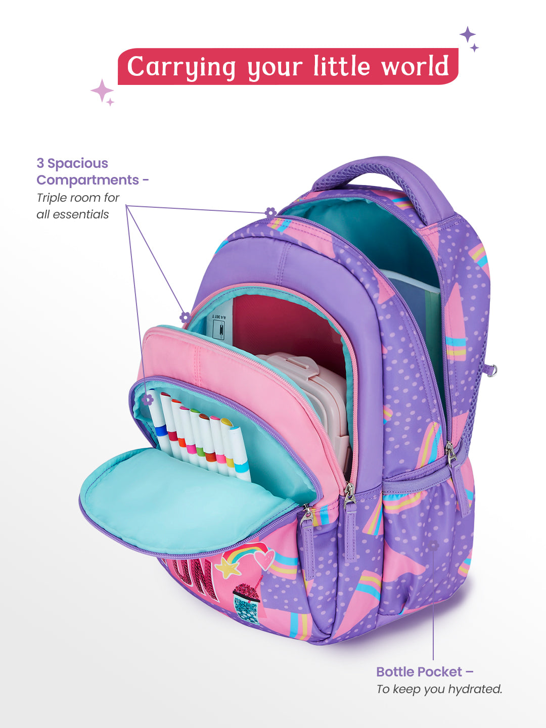 Fun pop Small Backpack for Kids - Purple