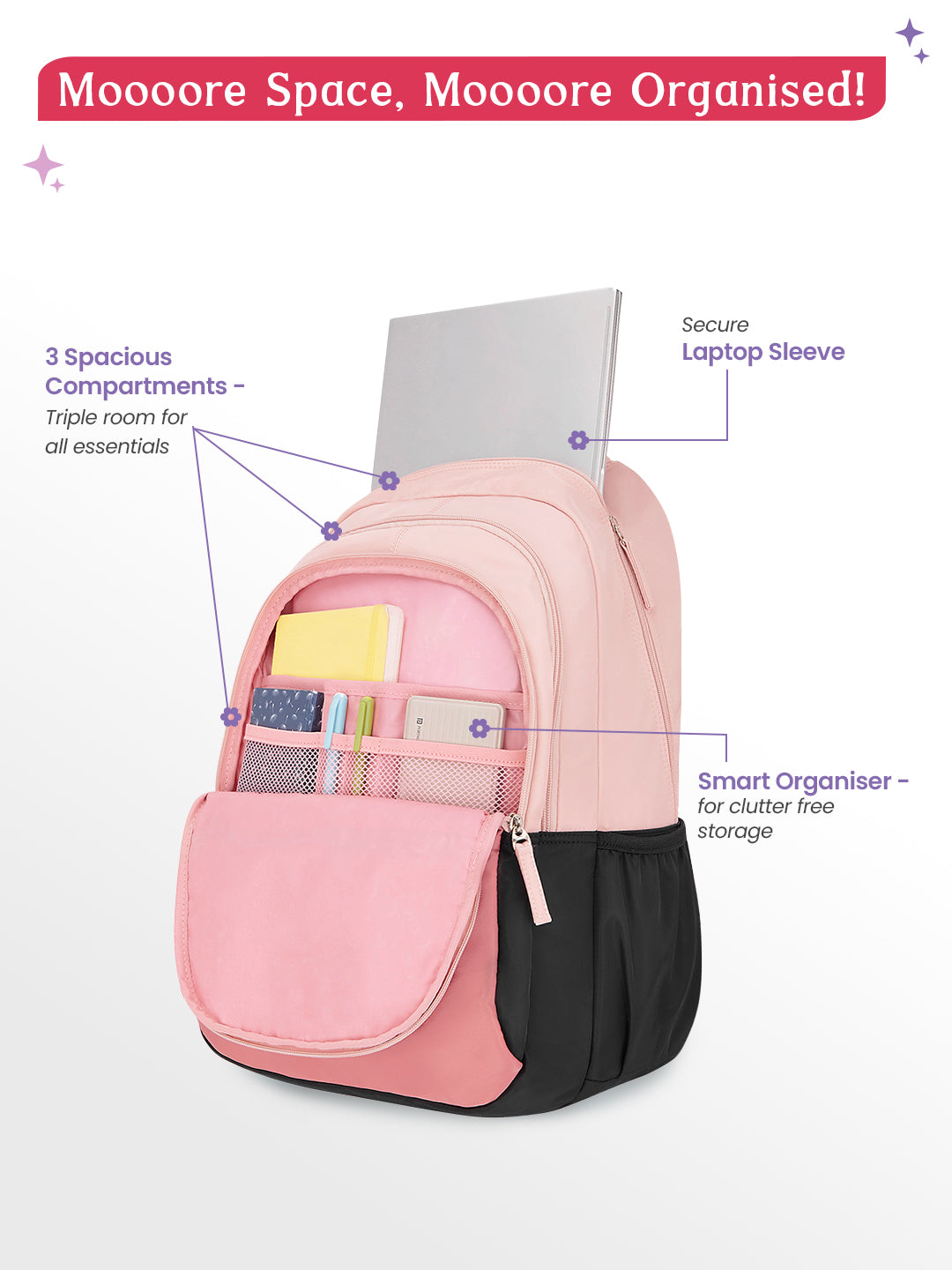 Vibecheck 36L Laptop Backpack With Raincover - Beige