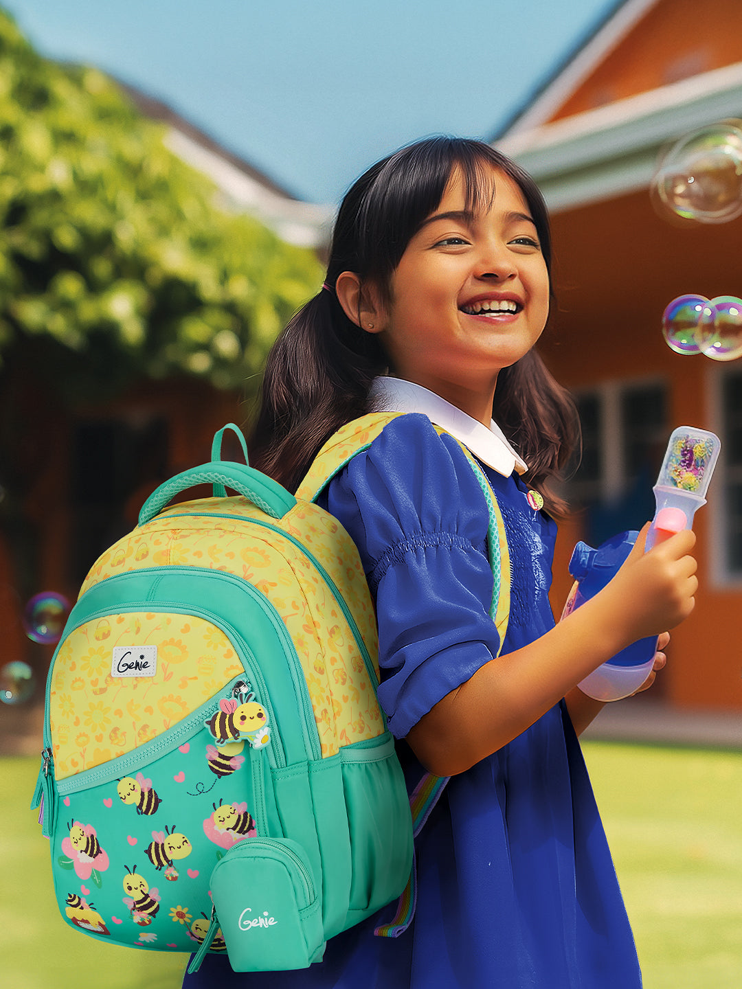 Buy Genie Beehappy 20L Teal School Backpack Online