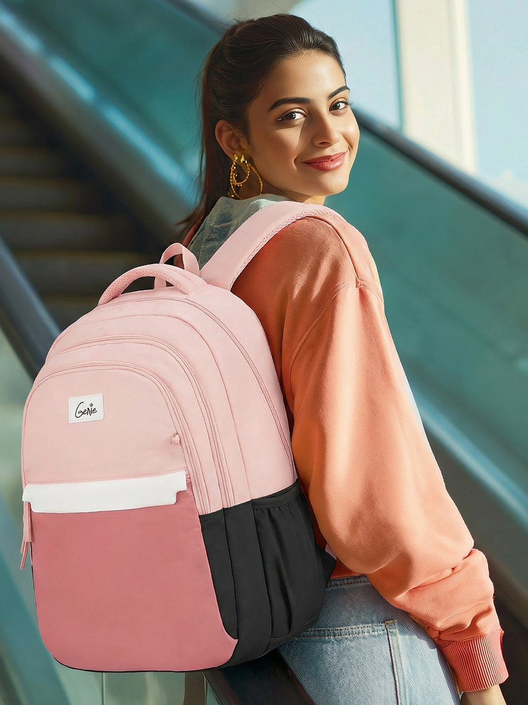 Vibecheck 36L Laptop Backpack With Raincover - Beige