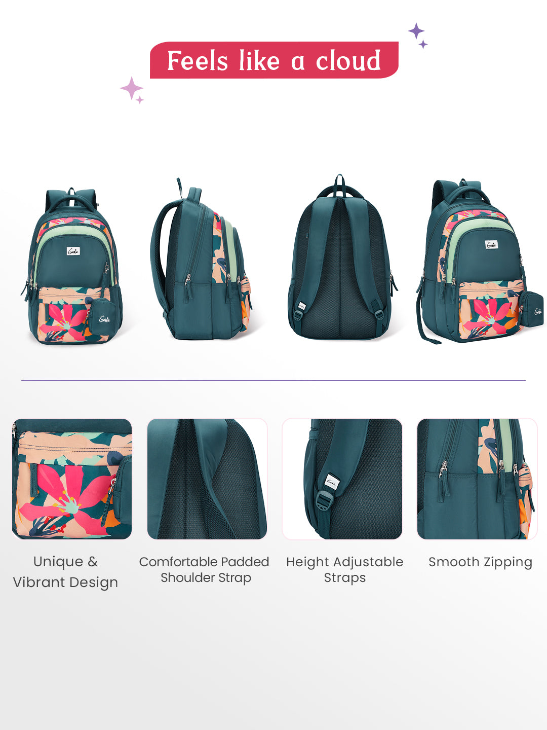 Auralis 27L School Backpack - Dark Green