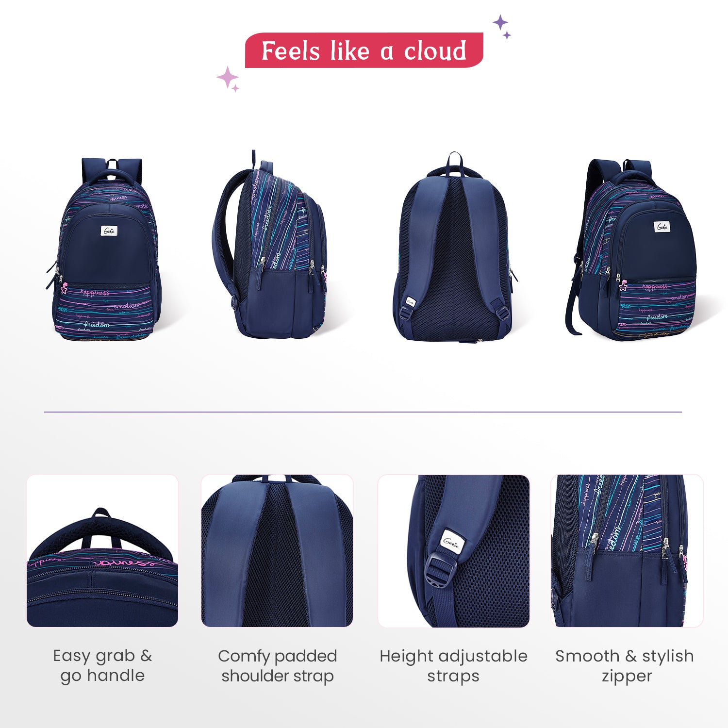 Ocean 36L Navy Blue Laptop Backpack With Raincover