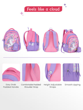 Twinkle Corn Small Backpack for Kids - Pink