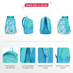 Elsie 36L Blue Laptop Backpack With Raincover