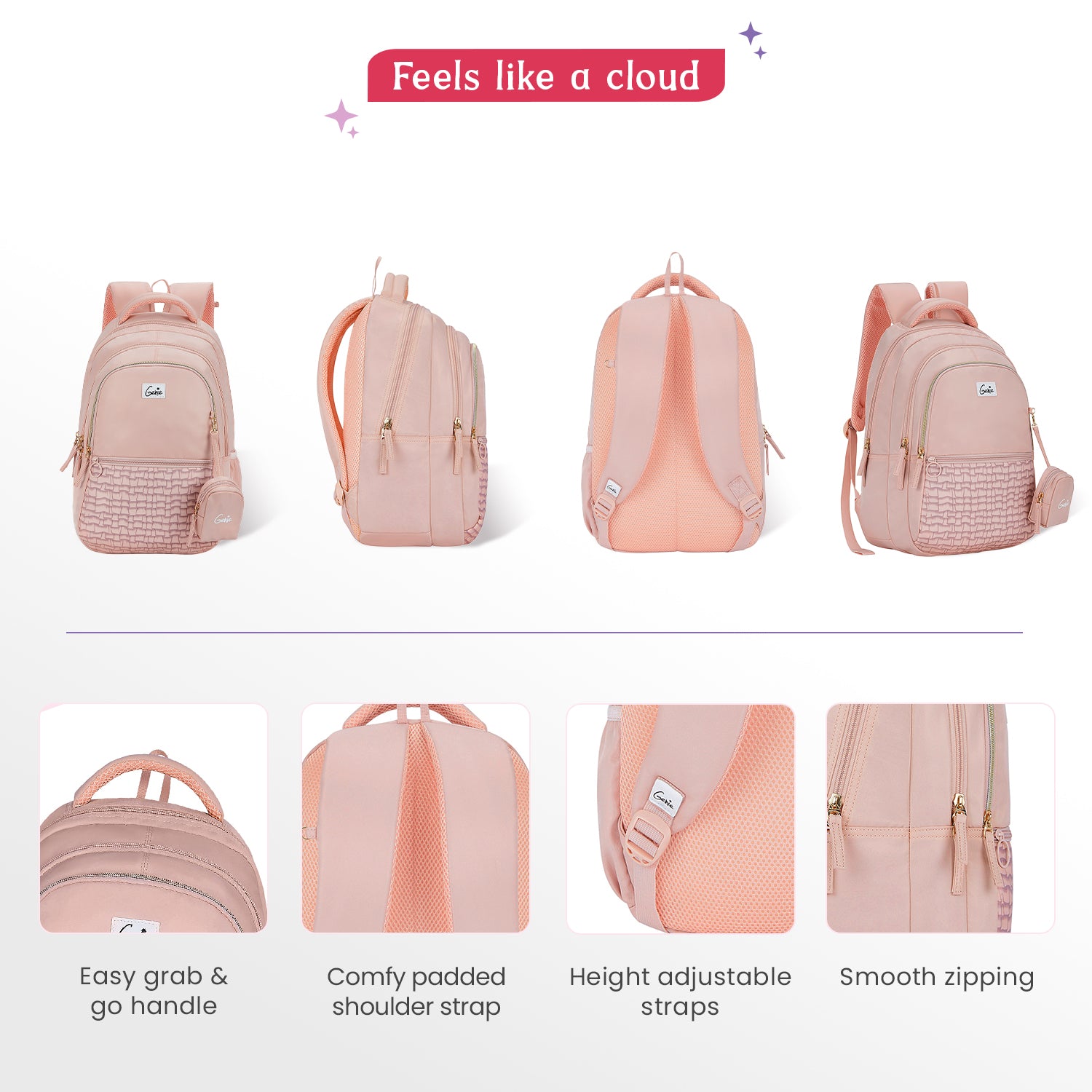 Jewel 27L Beige School Backpack