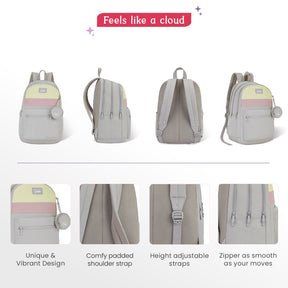 Essence 28L Grey Laptop Backpack With Raincover