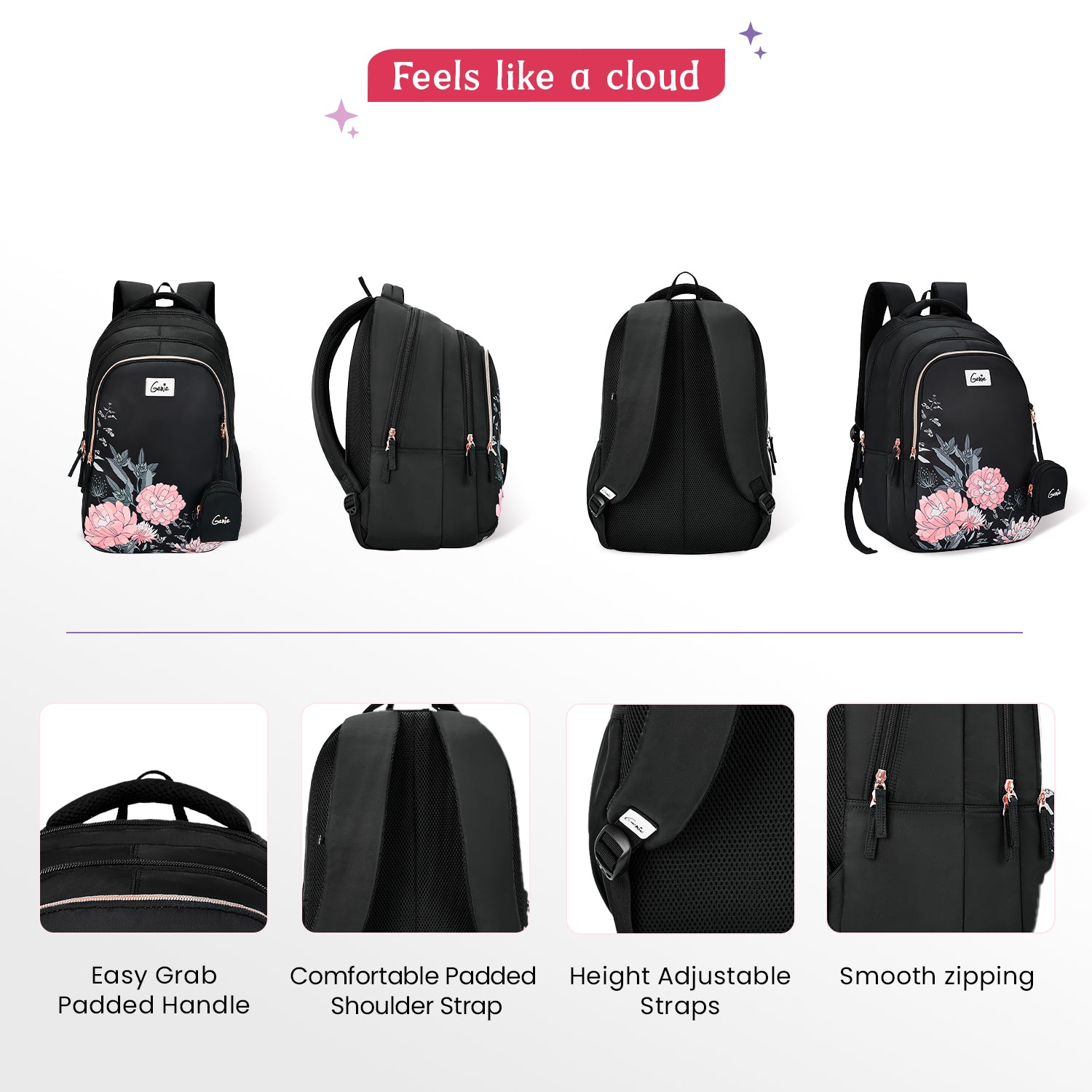 Lovelace 36L Black School Backpack