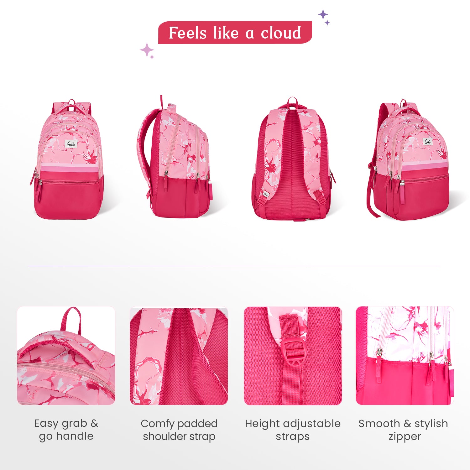 Fifi 36L Pink Laptop Backpack With Raincover