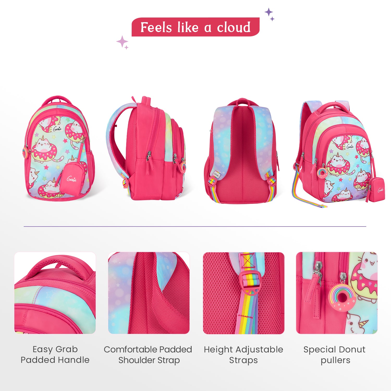 Caticorn Small Backpack for Kids - Pink