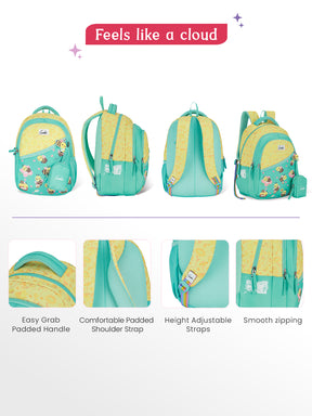 Bee Happy Small Backpack for Kids - Teal