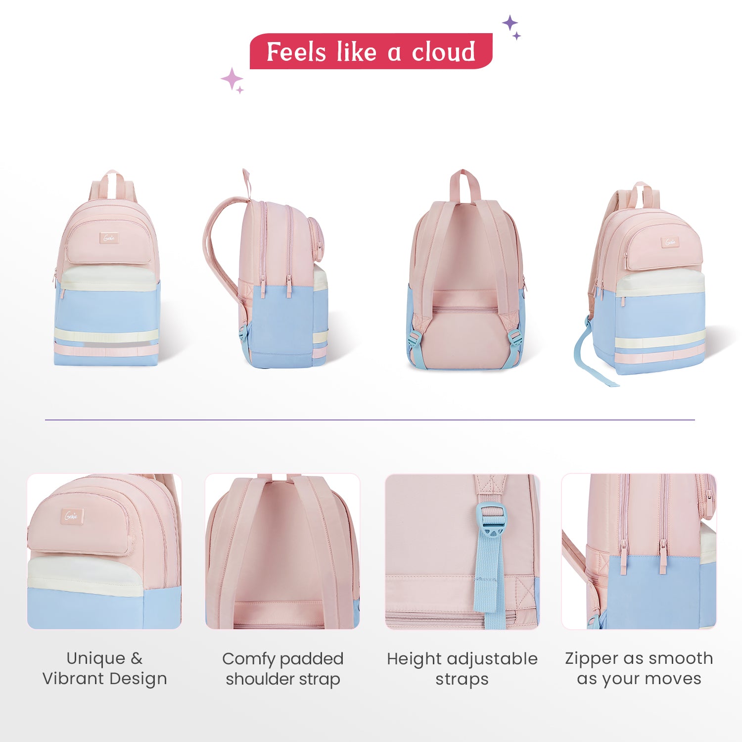 Fae 21L Chalk Blue College Backpack With Laptop Sleeve