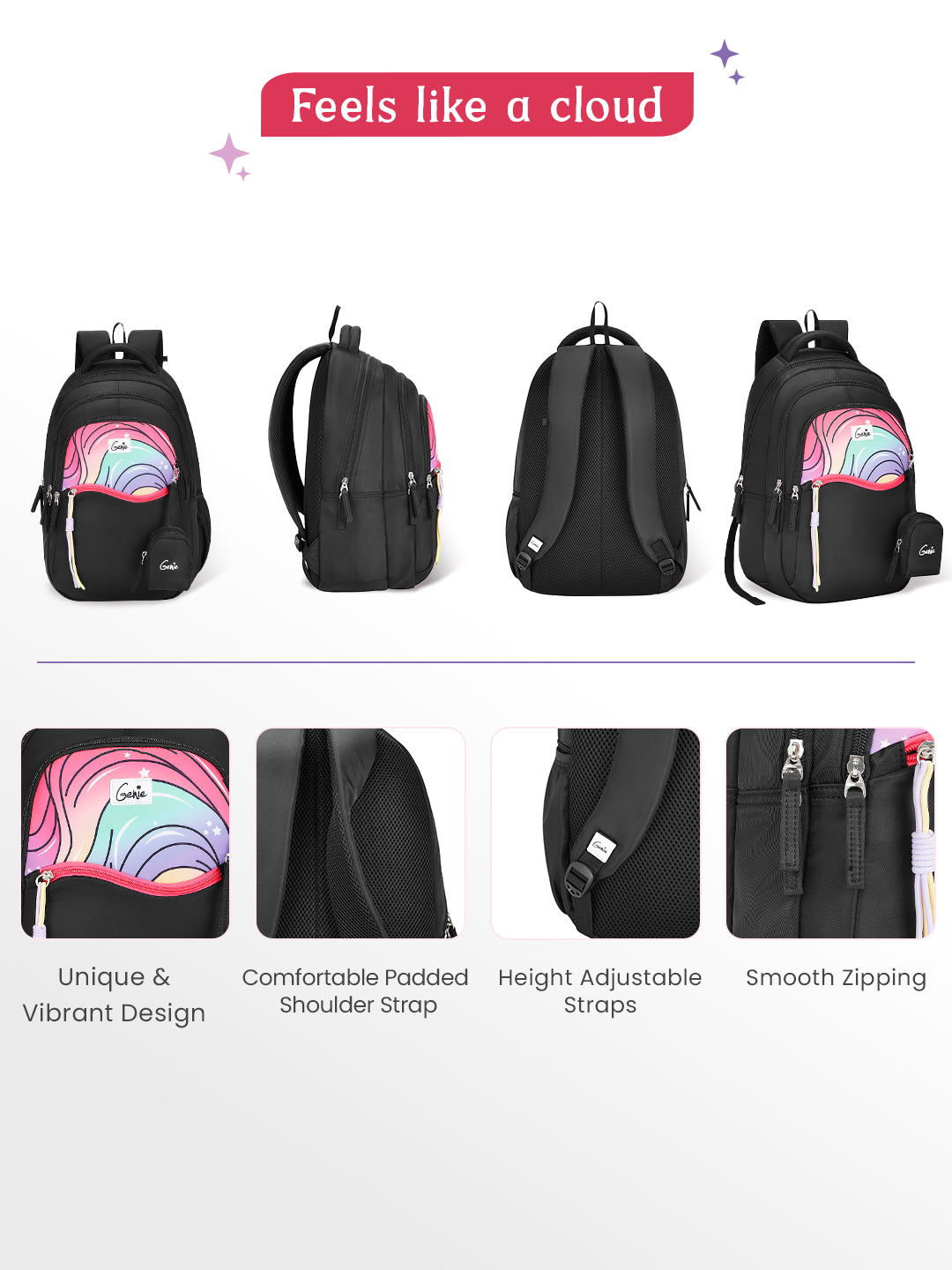 Cluster 27L School Backpack - Black