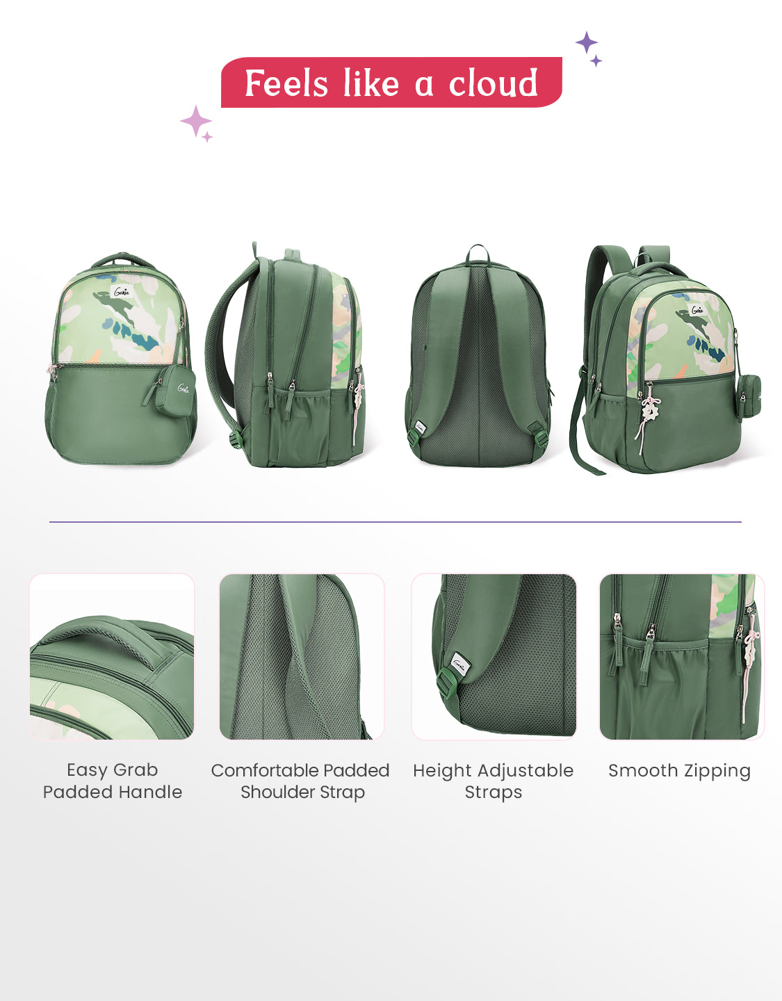 Sketch 40L Laptop Backpack With Raincover - Ash Green