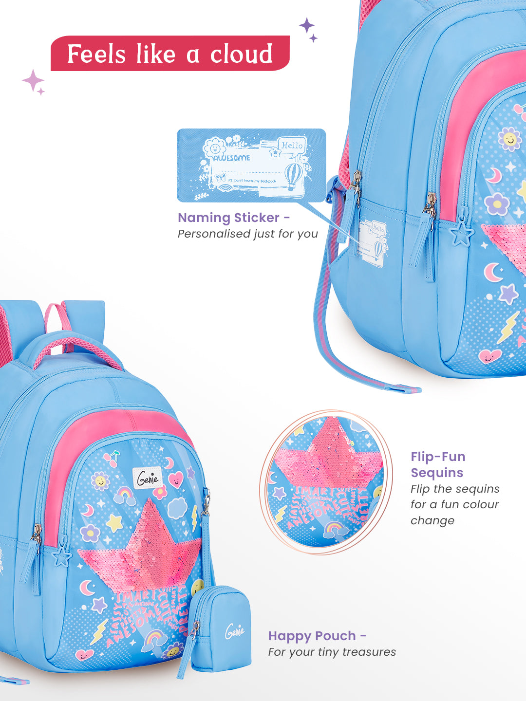 Starlis Small Backpack for Kids - Blue